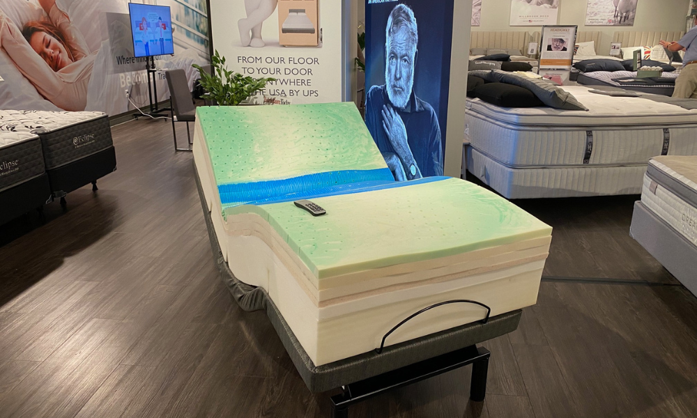 DreamFit® Mattress Footboard Display at Sleepys® – Fixtures Close Up